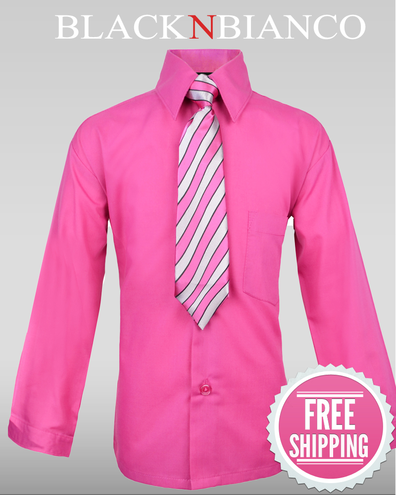 Boys Hot Pink Fuchsia Button Down Dress ...